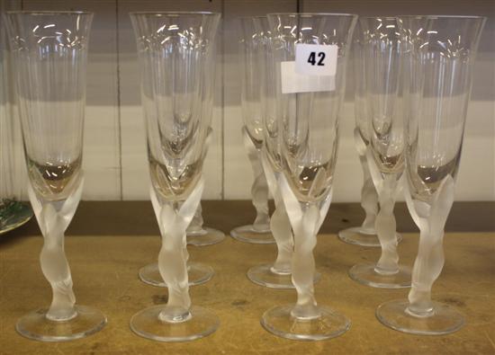 Suite of Faberge champagne glasses (10)